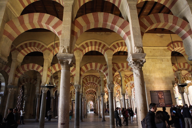 illuminated, tourism, cordoba, building, crowd, architectural column, built structure, group of people, ribera, spain, city, summer, architecture backlight