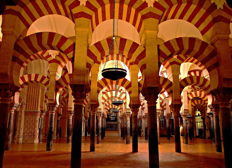 Mexico, mosque, Cordoba, column, arch, Spain, 1080P