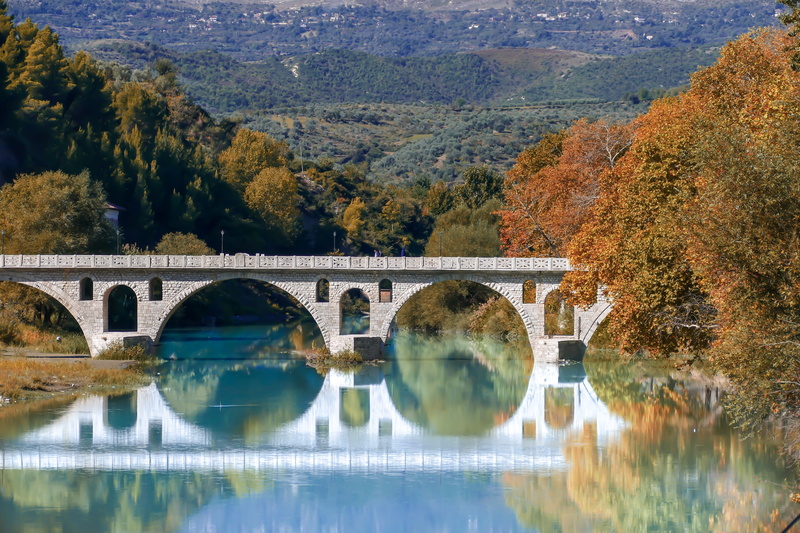 architecture, city, outdoors, berat, travel, building, 5K, tree, connection, albania, arch, reflection, no people, nature, historic, roman, landmark, arch bridge