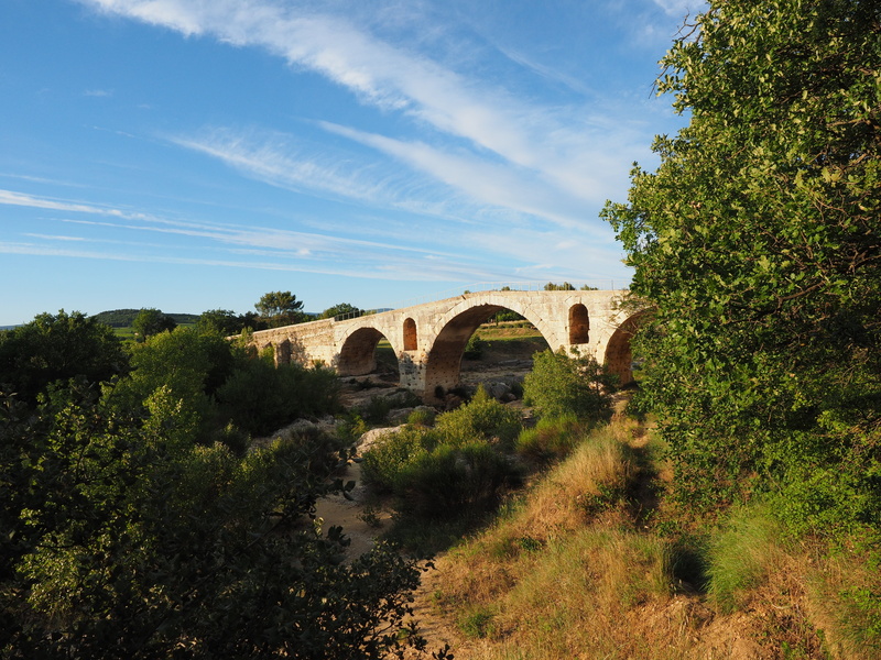 roman, sunlight, built structure, calavon, stone arch bridge, bridge, person, tree, provence, transportation, architecture, sky, pont julien, day, history