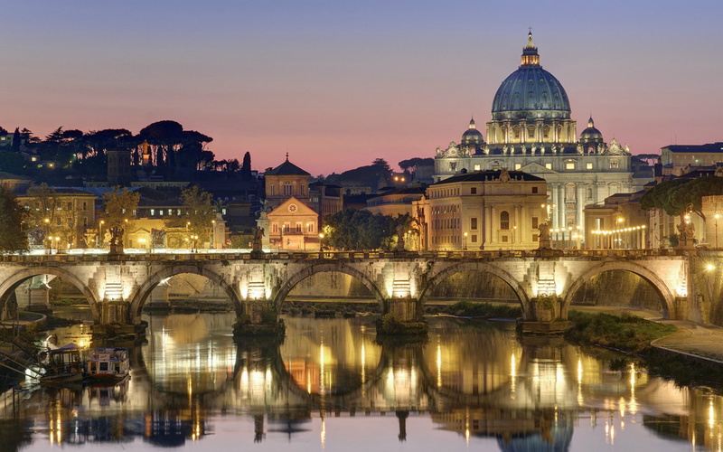 Old, Vatican, Bridge, Roman, Beautiful, Neo, Gothic, Classical, Rome, construction, Italy, 1080P, Edifices, Building, Town, Architecture