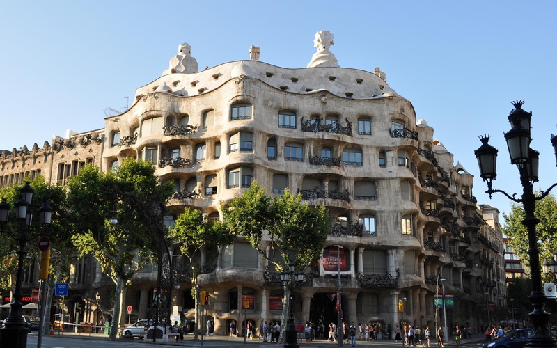 building, barcelona, casa, beige, 1080P, concrete, 3d and abstract, mila, residential