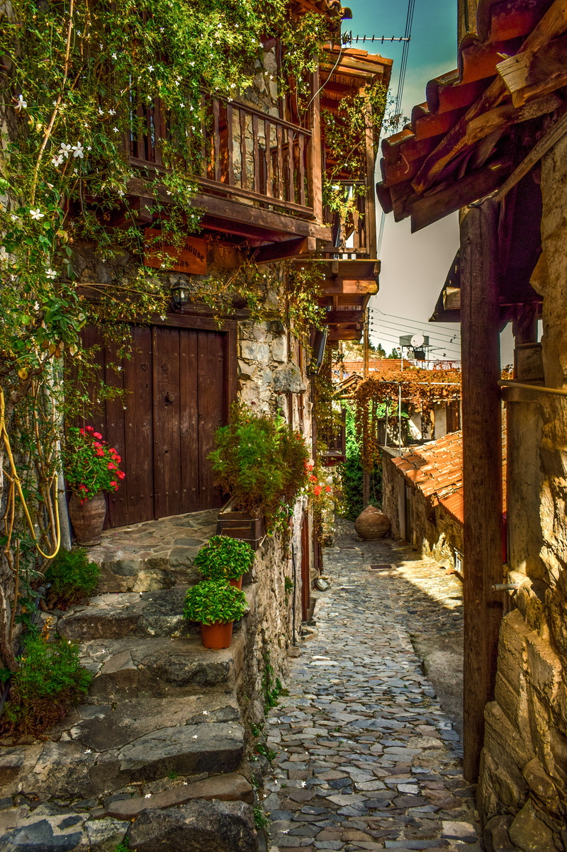 day, footpath, plant, the way forward, staircase, wood - material, direction, cobblestone, askas, 5K, stone, cyprus, alley, nature, narrow, building, outdoors
