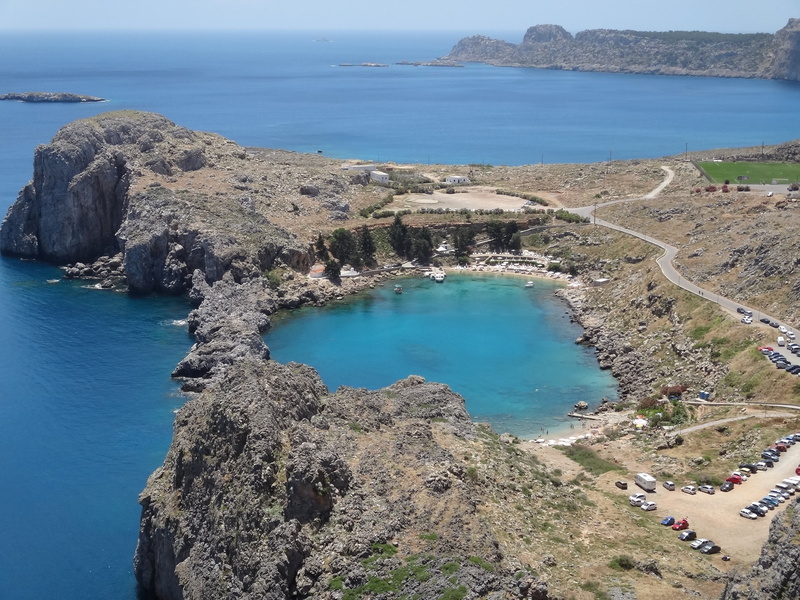 bay, assorted, 2K, greece, lindos, cars, Lindos bay, Rhodes