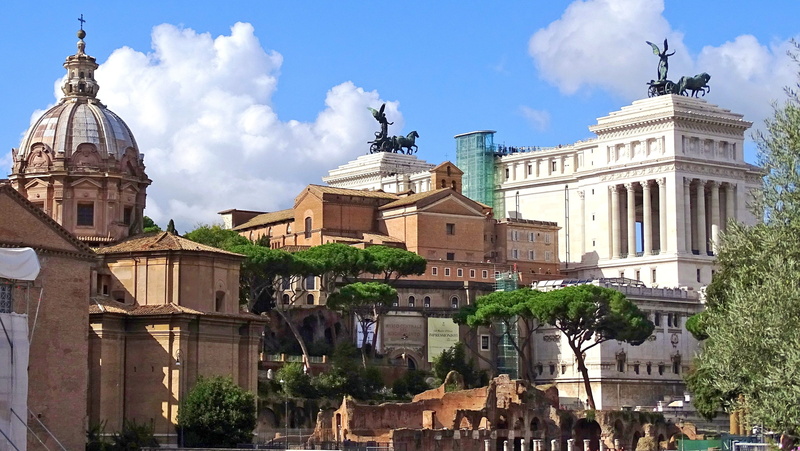 Rome, travel, architectural column, sculpture, 4K, tourism, architecture, outdoors, building exterior, city, nature, tree, ancient structures, roman, the past
