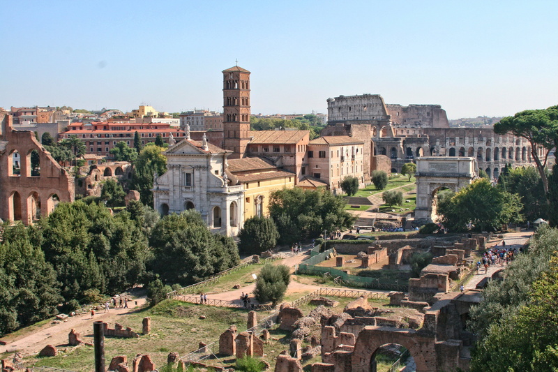 coliseum, tree, no people, tourism, concrete, plant, sky, buildings, city, ruined, brown, daytime, day, 4K, built structure, building, archaeology, travel destinations
