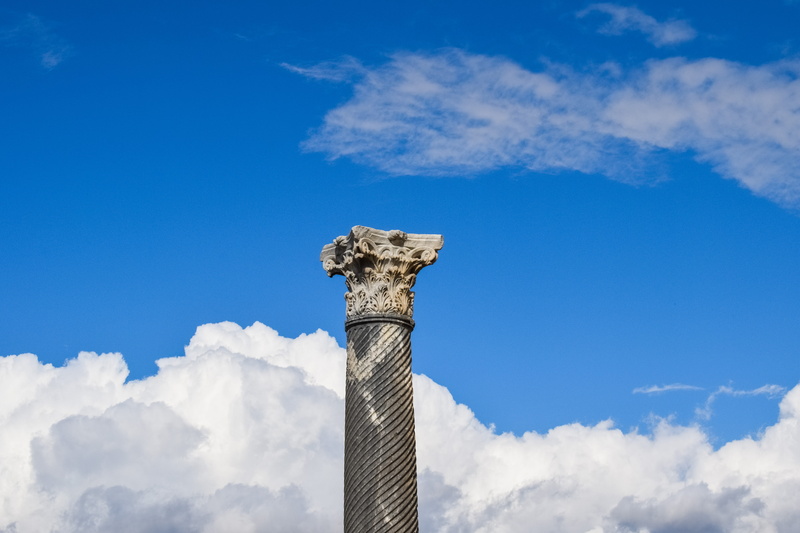 Ancient, day, clouds, touristic, monument, art and craft, Column, archeology, outdoors, the past, memorial, Cyprus, history, mediterranean, architectural column