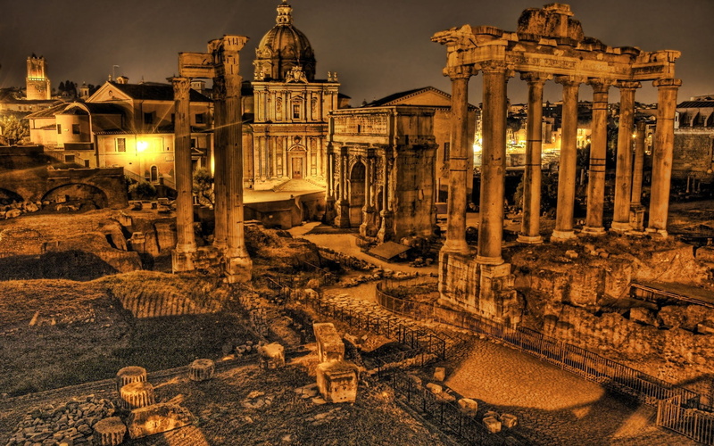 illustration, 1080P, ruins, travel and world, rome, ancient