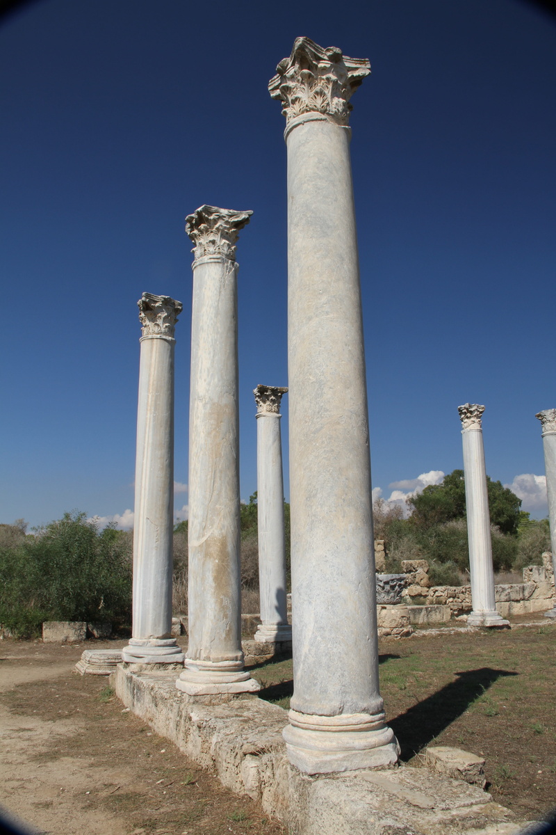 ruined, building exterior, built structure, the past, blue, Column, day, architecture, architectural column, site, archaeology, sunlight, nature, Ancient