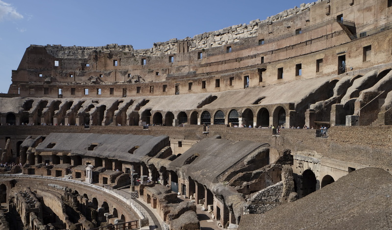 no people, gladiators, travel, nature, amphitheater, italy, day, colosseum, daytime, building exterior, sky, ancient rome, outdoors, ancient, ruin, attractions include