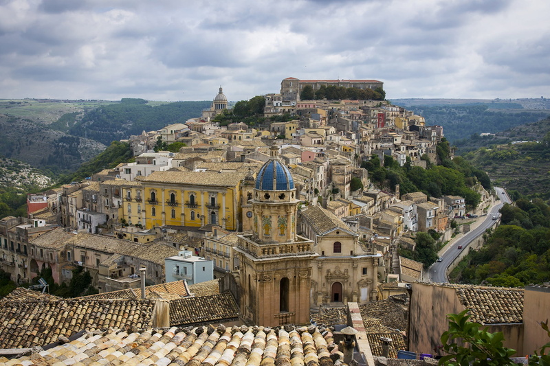 home, 1080P, Sicily, road, building, hills, Ragusa, Italy, the city