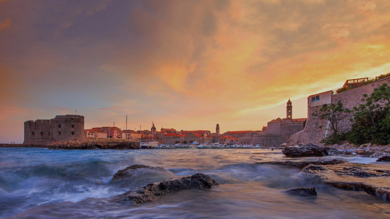 coast, ragusa, no people, wave, scenics - nature, waterfront, nature, outdoors, building, sea, sky, adriatic sea, shore, cloud, dubrovnik, architecture