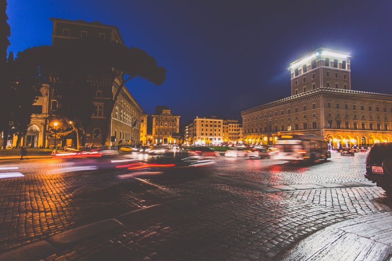 road, illuminated, city life, outdoors, blurred motion, rome, tail light, nightlife, transportation, nature, office building exterior, cars, building exterior