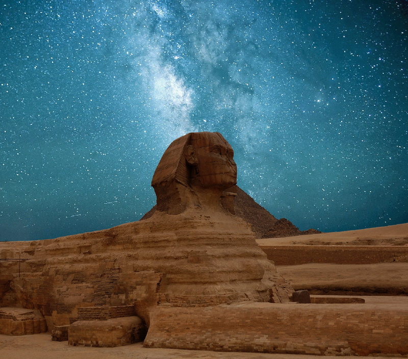 great, travel, night, evening sky, rock - Object, ancient civilization, rock formation, egypt, no people, star, milky way, space, famous Place, star field