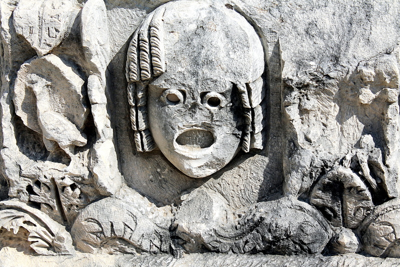 no people, male likeness, the lycian world, turkey, art and craft, stone material, antiquity, the ruins of the, outdoors, history, skull, the past, day