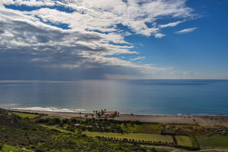 plant, 5K, nature, land, clouds, scenery, tranquility, calm, landscape, sea, non-urban scene, day, morning, tranquil scene, horizon over water, beach