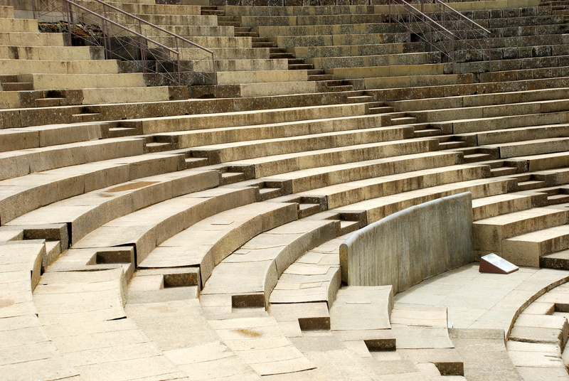 absence, concrete, 4K, seats, travel, city, high angle view, in a row, staircase, no people, steps and staircases, full frame, old, architecture, pattern