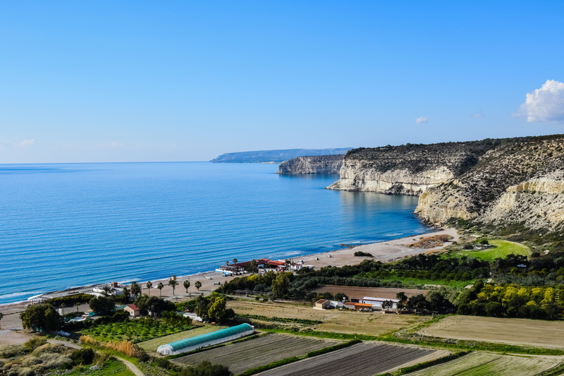 plant, outdoors, kourion beach, Beach, horizon, tranquility, day, no people, scenics - nature, 5K, Coast, land, horizon over water, cyprus, sky, Cliffs