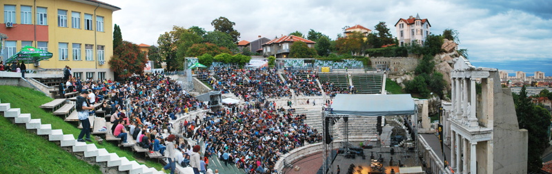 sky, entertainment, roman, concert, bulgaria, building, street, ancient, day, nature, group of people, europe, celebration, plovdiv, building exterior