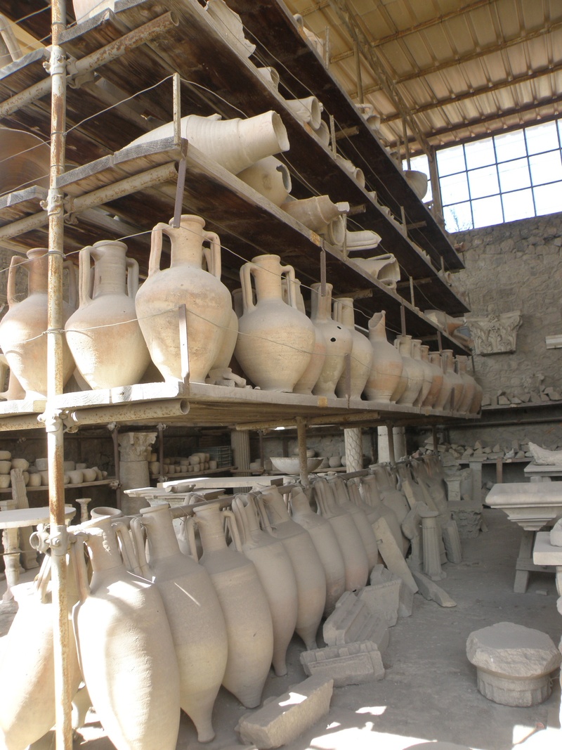 day, factory, arrangement, italy, large group of objects, business, findings, pottery, architecture, ceramics, low angle view, art and craft, history, indoors
