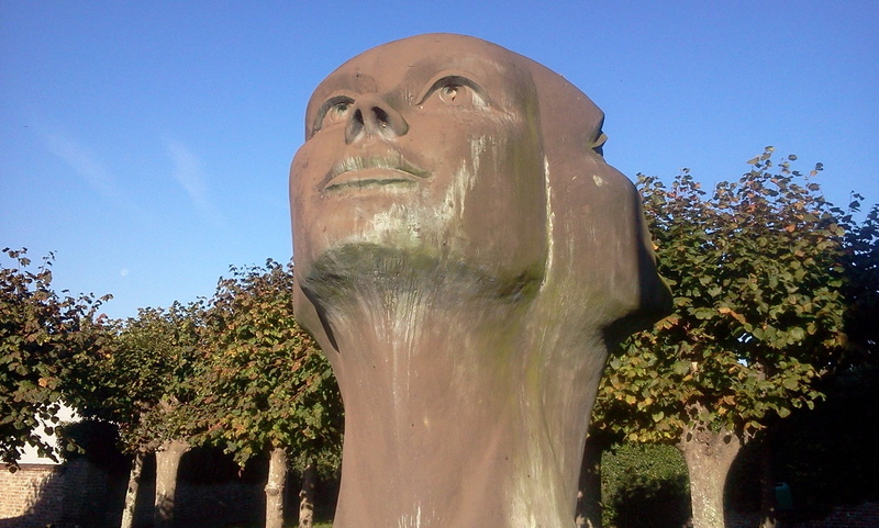 statue, clear sky, no people, creativity, nature, spirituality, representation, sculpture, outdoors, sky, rest, blue, religion, art and craft, male likeness