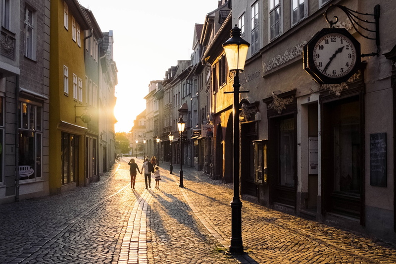 Pavers, Street, Watch, Lights, Morning, 1080P