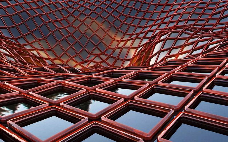 red, abstracto, roja, cuadros, 1080P