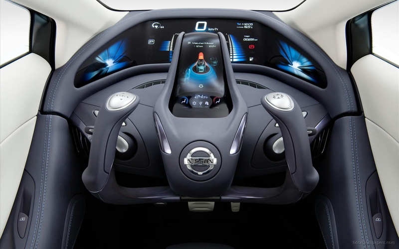 steering, nissan, 1080P, interior, land, car, black, silver, cars, concept, glider, wheel