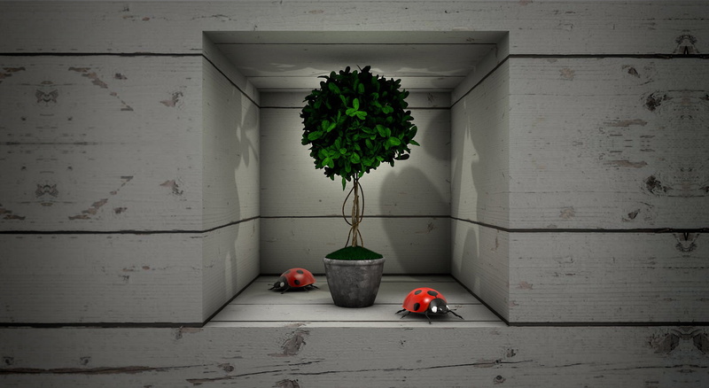 nature, boards, niche, plant part, hanging, wood - material, social issues, flower pot, wood, 3d, small, indoors, leafed, visualization, plant, box, architecture