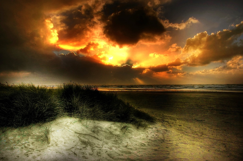 evening, idyllic, clouds, reflection, beauty in nature, sky, north sea, waters, holiday, cloudy, body, horizon, beach, sun, sunset, by the sea, denmark
