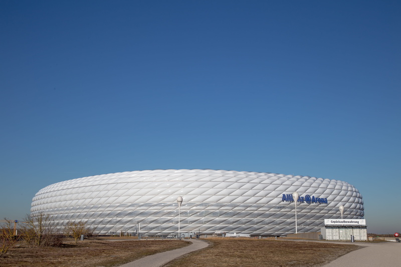 travel destinations, bunker, roof, building, building exterior, city, copy space, eclipse, blue, 5K, absence, outdoors, sunny, amphitheater, clear sky