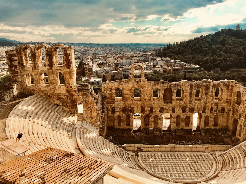 arena, landscape, athina, tourism, high angle view, sky, no people, scenery, built structure, amphitheatre, urban, old ruin, 4K, architecture, downtown
