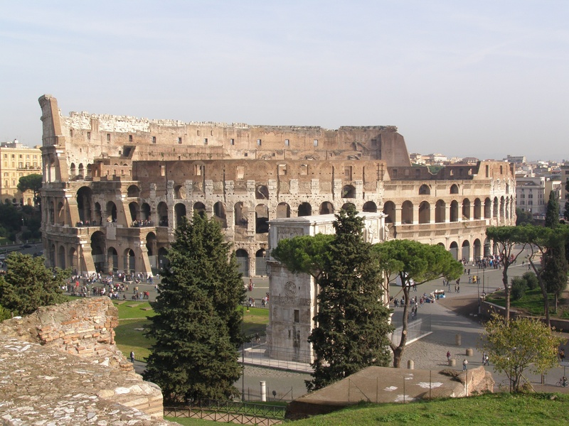 rome, archaeology, building exterior, architecture, travel destinations, travel, overview, the past, tree, plant, amphitheatre, ruined, ancient civilization