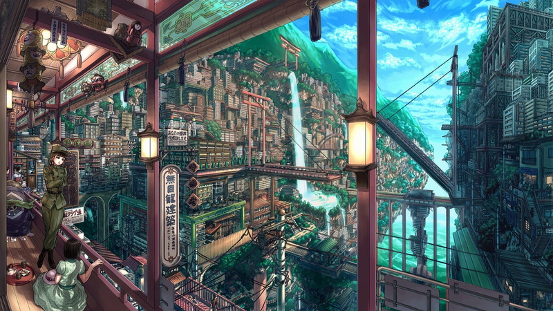 city, wooden, no people, street, low angle view, window, building, illuminated, city Life, built Structure, night, technology, artwork, outdoors, urban Scene