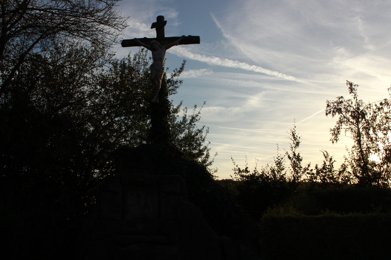 sculpture, god, sky, old, symbol, catholic, art and craft, clouds, faith, book, maria, plant, christianity, mental, built structure, crucifix, religious