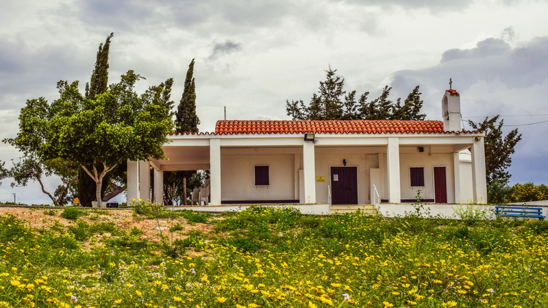 scenery, architecture, building exterior, outdoors, tree, building, spring, plant, nature, no people, 5K, cloud - sky, green color, panagia, orthodox
