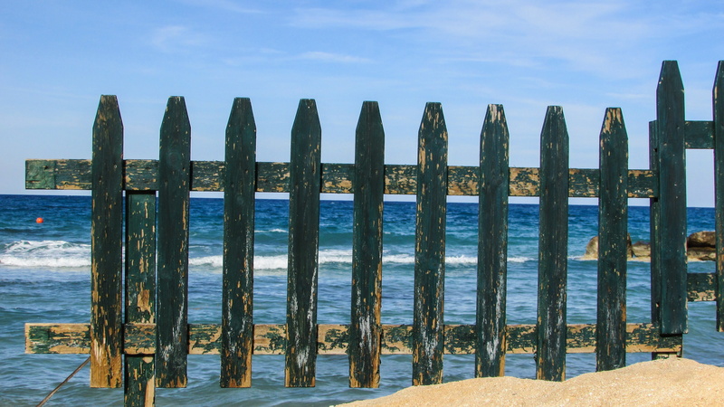 barrier, 4K, safety, Wooden, post, sea, sand, protection, Beach, tranquil scene, wood - Material, Cyprus, wooden post, water, outdoors, summer, beauty in nature