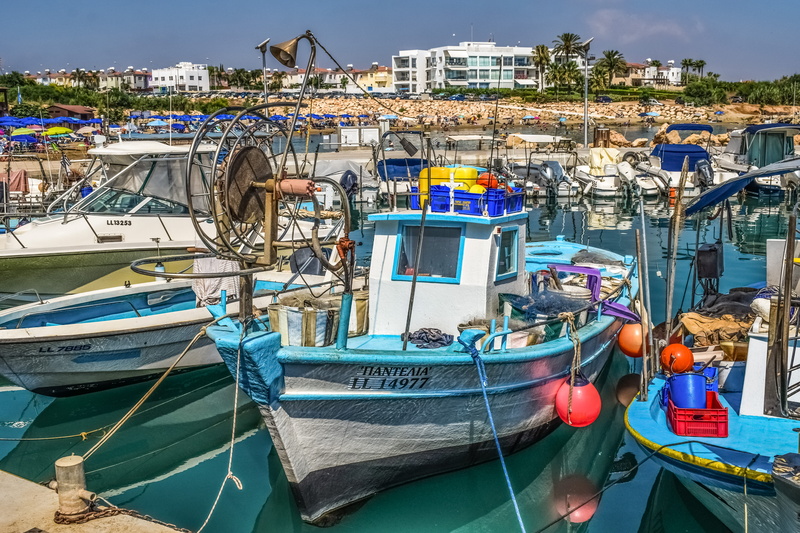 protaras, nautical vessel, mediterranean, travel, harbor, summer, transportation, built structure, cyprus, architecture, reflection, port, 5K, fishing industry
