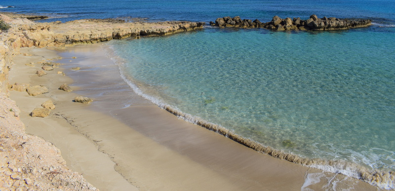 cyprus, beach, beauty in nature, nature, wave, no people, 5K, protaras, travel destinations, sky, high angle view, land, panoramic, turquoise colored