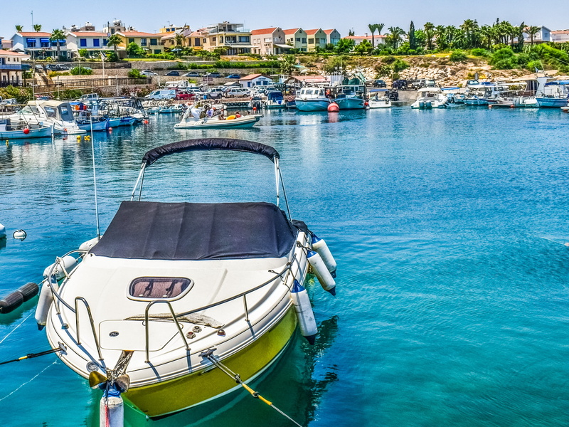 cyprus, transportation, protaras, waterfront, reflection, nautical vessel, blue, yacht, luxury, summer, water, sunlight, sea, beauty in nature, boat, harbor