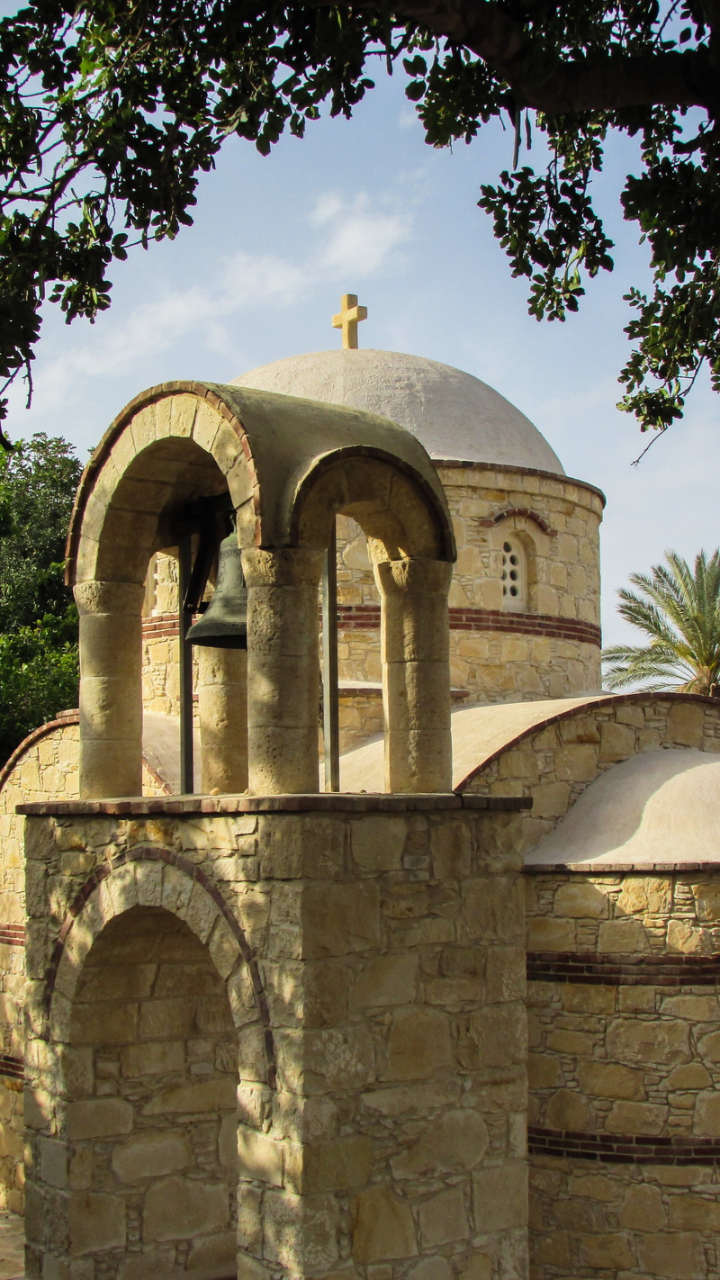 religion, low angle view, outdoors, building, protaras, orthodox, built structure, belief, no people, building exterior, tree, architecture, plant, nature