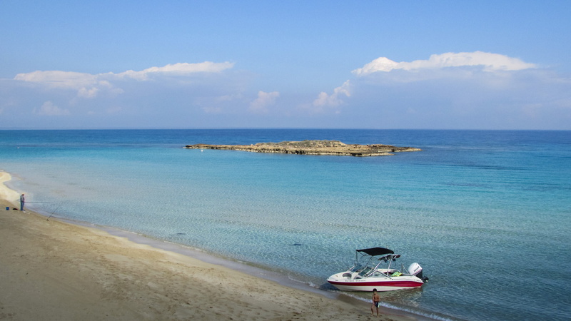sky, Protaras, outdoors, Cyprus, Beach, sand, Horizon, horizon over water, nautical vessel, 4K, water, day, scenics - nature, boat, tranquility, scenics