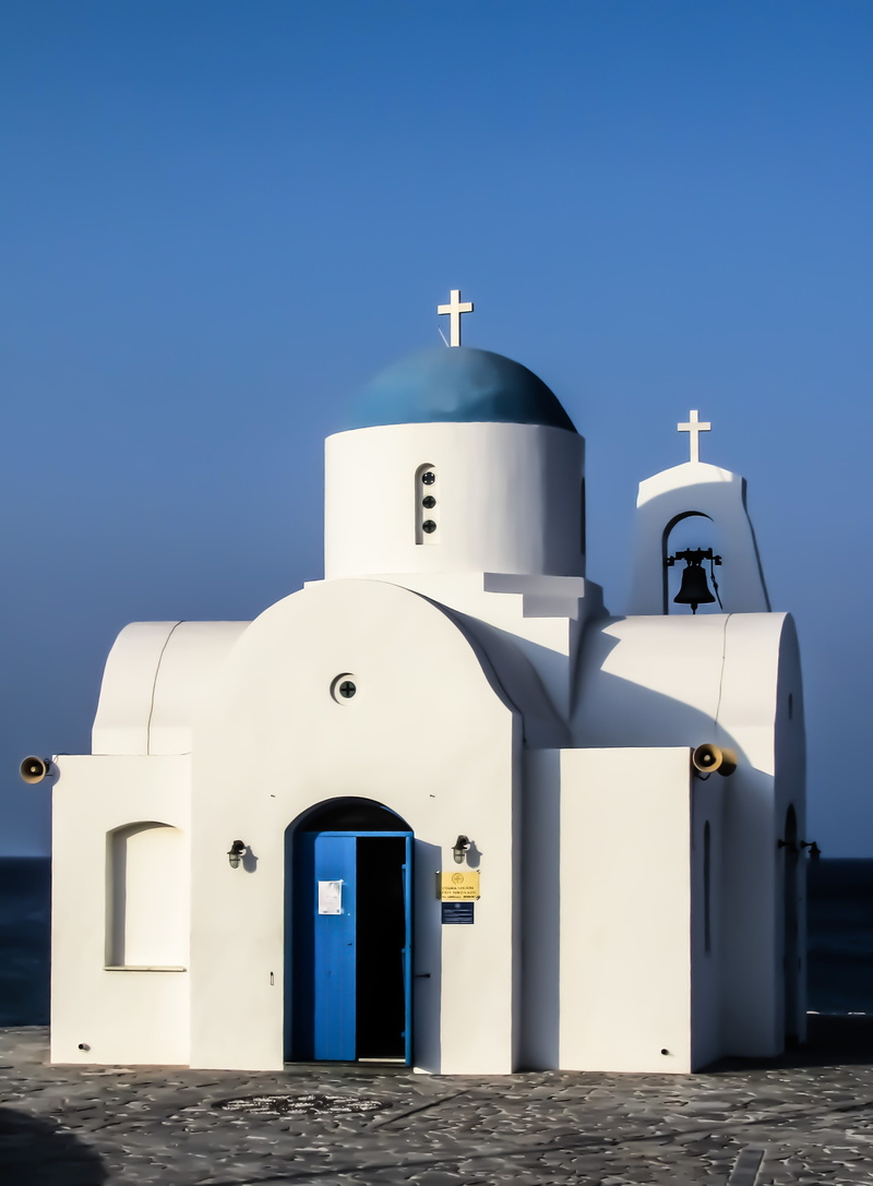 2K, ayios nikolaos, tower, white color, belief, church, outdoors, nature, spirituality, clear sky, summer, sky, cyprus, blue, day, white, tourism, architecture