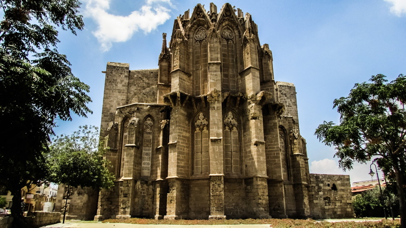 the past, sky, famous Place, gothic, place of worship, cyprus, plant, low angle view, outdoors, medieval, ruined, ancient, church, travel destinations