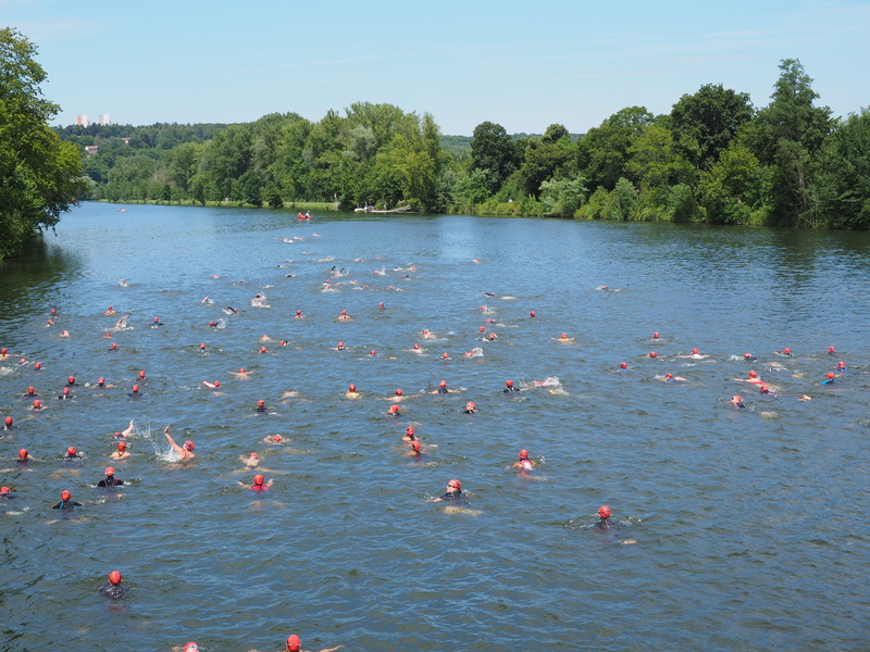 outdoors, day, swimmer, beauty in nature, swim, nautical vessel, high angle view, scenics, summer, 4K, river, swimming sports, crowd, group of people