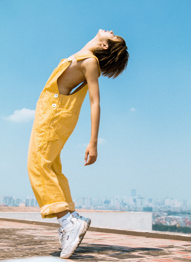 muscular Build, overall, city, back fall, urban Scene, sports Training, athlete, blue, healthy Lifestyle, sky, yellow, surrender, people, exercising, girl