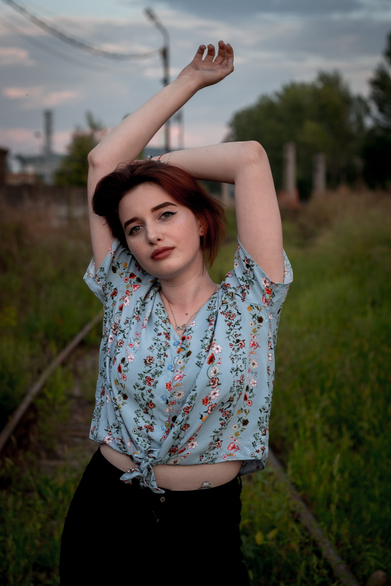 grass, land, dusk night, hands in air, outdoors, 5K, casual clothing, fashion, leisure activities, female, people, clothing, dusk, hands, one person, human arm