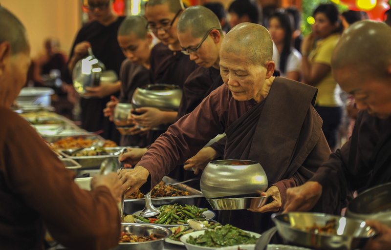 monastery, people, temple, selective focus, men, medium group of people, sayalays having lunch, mature men, lunch, business, food and drink, togetherness