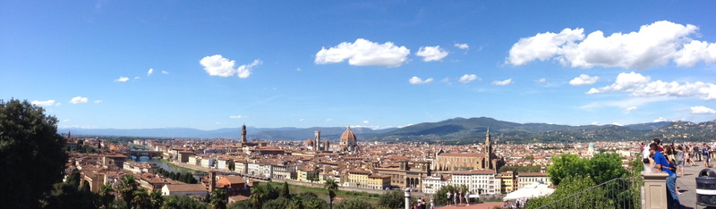 cloud - sky, day, travel, sky, plaza miguel angel, outdoors, building, florence, panoramic, mountain, architecture, town, blue, city, nature, cityscape