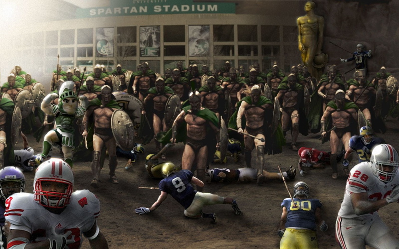 ncaa, american, michigan, art, state, big, hd, ten, 720P, Spartan, American football, x, football, spartans, sports